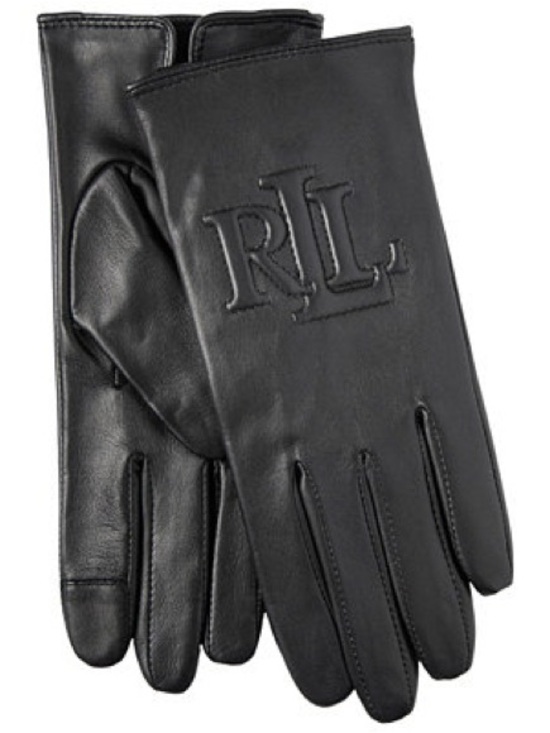 Ralph Lauren Accessories - Lauren Ralph Lauren Raised Logo Leather Touch Gloves
